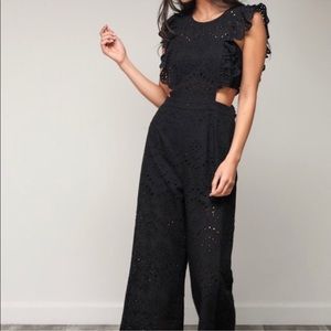 Blue Blush Black Lace Jumpsuit